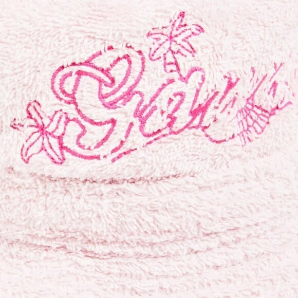 New GANNI Logo Embroidered Terrycloth Bucket Beach Hat Mary's Rose NWT Size XS/S - Picture 3 of 15